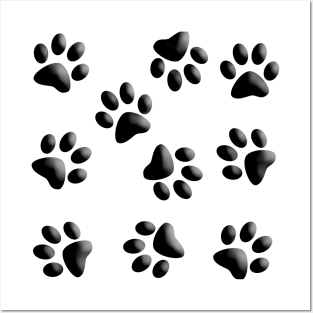 Cute Little Paws 3D - Pattern Design Posters and Art